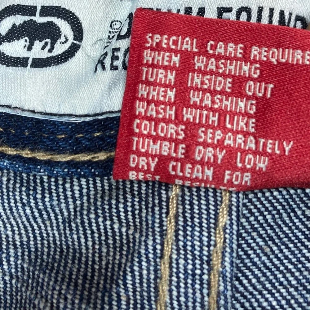 Ecko Unltd Foundry Baggy Carpenter Jeans Mens Sz 36 Dark Wash Wide Leg Denim